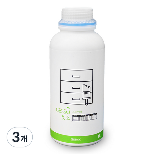 노루페인트 젯소, 화이트, 1L, 3개