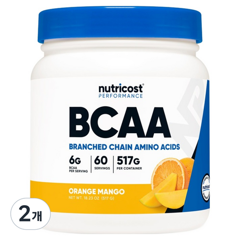 뉴트리코스트 BCAA 파우더 오렌지망고향, 517g, 2개