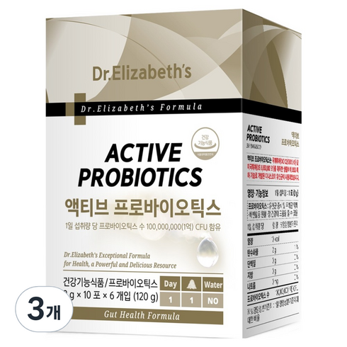 닥터엘리자베스 액티브 프로바이오틱스 60p, 120g, 3개