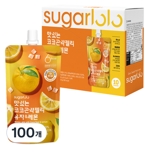 슈가로로 맛있는 코코 곤약젤리 유자 레몬, 150g, 100개