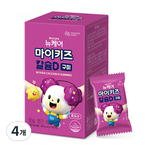마이키즈 칼슘D 구미, 240g, 4개