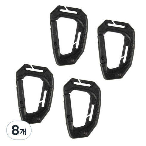 스페이버 몰리 커넥팅 카라비너 4p, 블랙, 8개