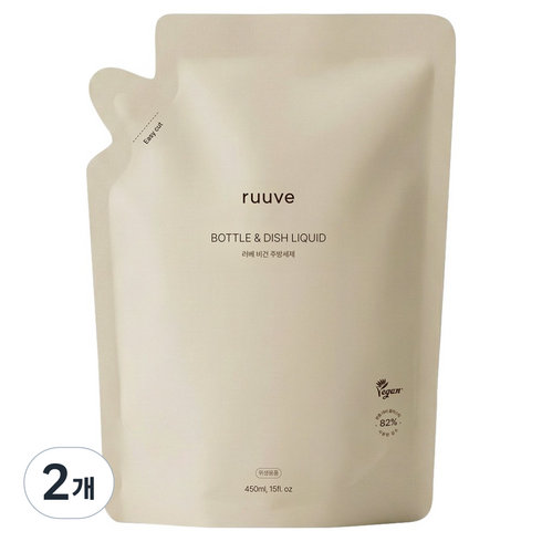 러베 젖병 주방세제 리필, 2개, 450ml