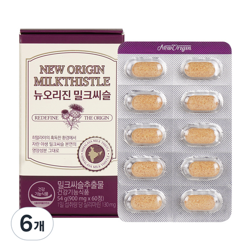 유한건강생활 뉴오리진 밀크씨슬 54g, 60정, 6개