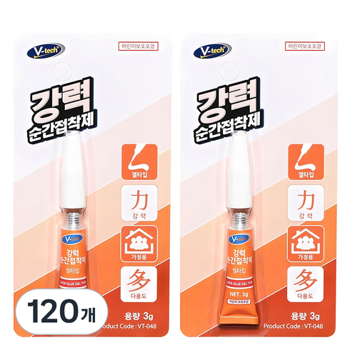 Vtech 젤타입 강력 순간 접착제, 120개