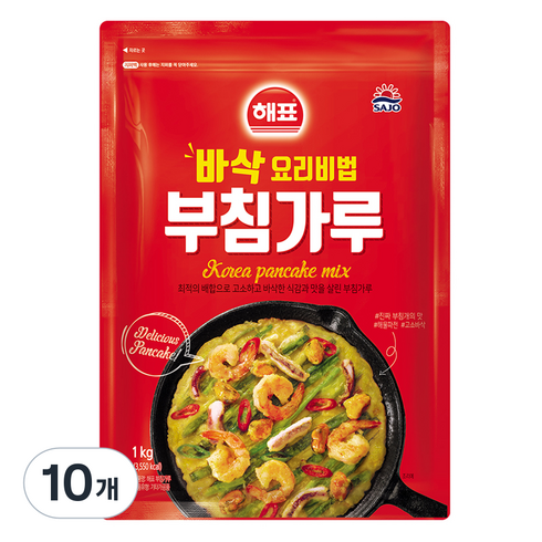 해표 부침가루, 10개, 1kg