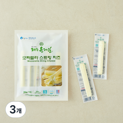 제주올레길 모짜렐라 스트링치즈, 20g, 3개, 10개입