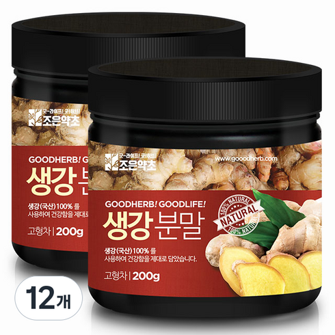 조은약초 프리미엄 생강 가루, 200g, 12개
