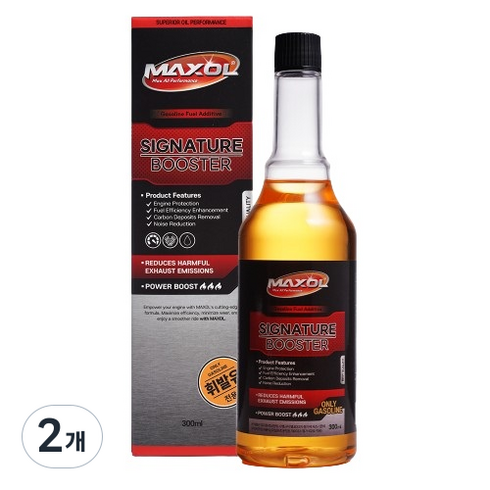 맥쏠 시그니처 부스터 연료첨가제 가솔린 휘발유 300ml, 2개, 가솔린/휘발유
