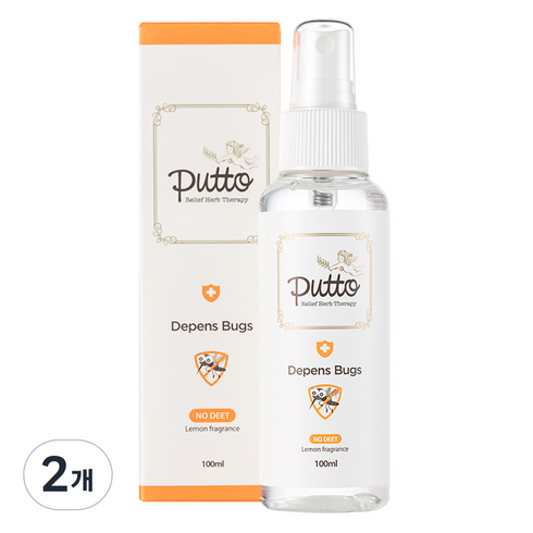 퓨토 디펜스 벅스 레몬향액 스프레이 유아용 모기퇴치제, 100ml, 2개