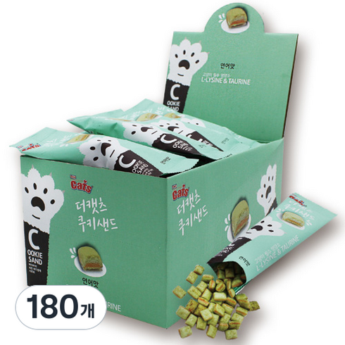 더캣츠 쿠키샌드 고양이 간식, 연어맛, 20g, 180개