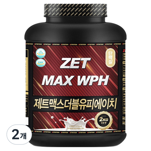 제트리션 제트맥스WPH 무맛, 2kg, 2개