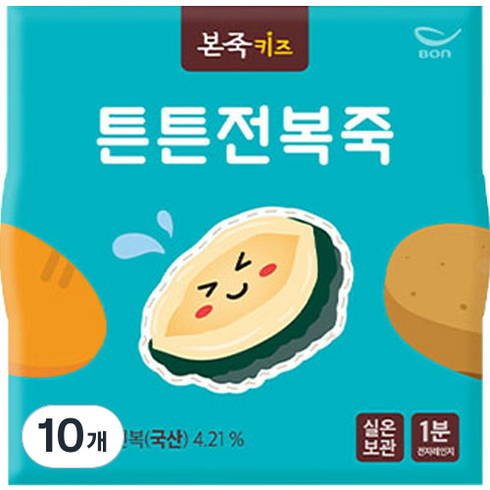 본죽 키즈 튼튼 전복죽, 180g, 10개