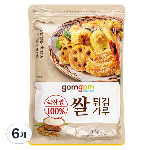 곰곰 쌀 튀김가루, 1kg, 6개