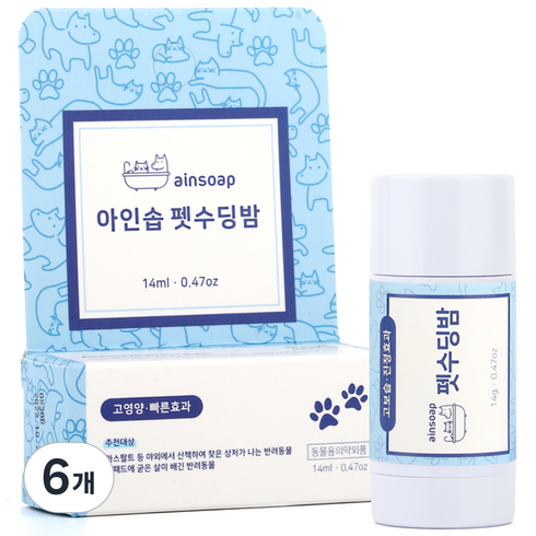 아인솝 펫 수딩밤, 14g, 6개