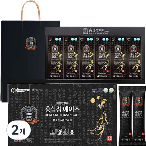 한국고려홍삼 홍삼정 에이스 + 쇼핑백, 60회분, 2개