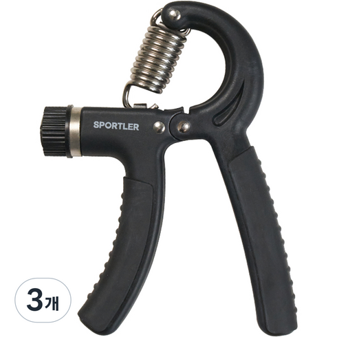 스포틀러 무소음 악력기 5~60kg, 블랙, 3개