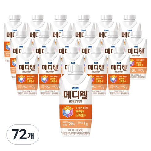 메디웰 구수한 누룽지맛 완전균형영양식, 200ml, 72개
