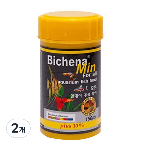 핑퐁 비치나민 고급 열대어사료, 150ml, 2개
