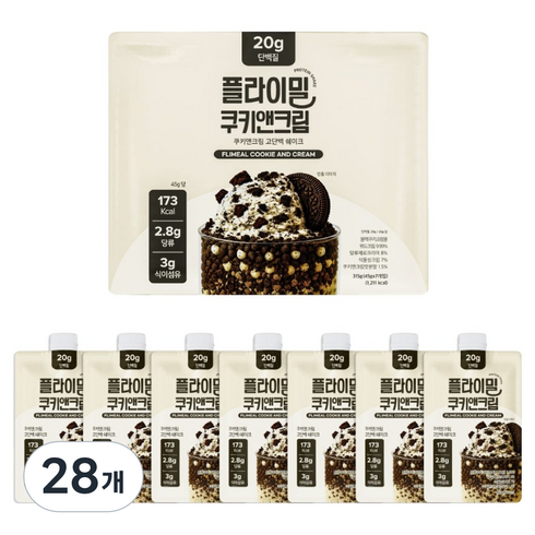 플라이밀 단백질 쉐이크 쿠키앤크림, 45g, 28개
