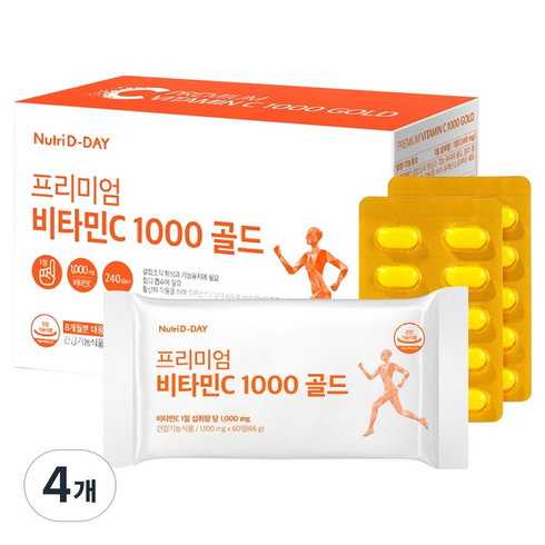 뉴트리디데이 프리미엄 비타민C 1000 골드 264g, 240정, 4개