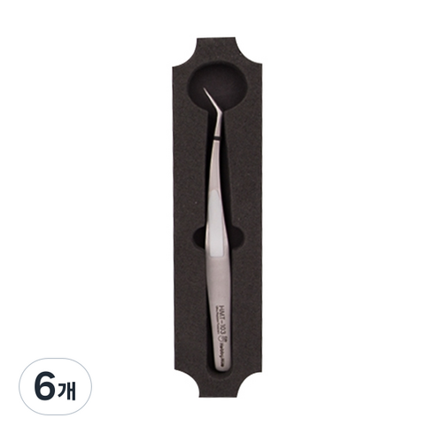 하비미오 초정밀 핀셋 둥근형, 혼합색상, 6개