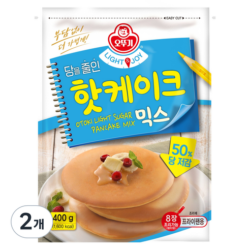 오뚜기 라이트 앤 조이 당을줄인 핫케이크 믹스, 400g, 2개