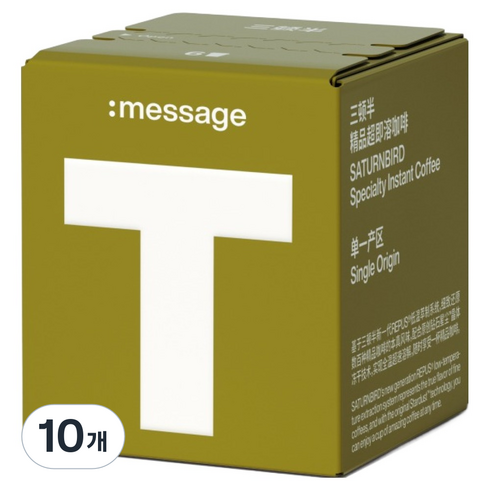 새턴버드 메시지 시리즈 콜드브루 커피 T 싱글 오리진 다크 로스팅, 3g, 6개입, 10개