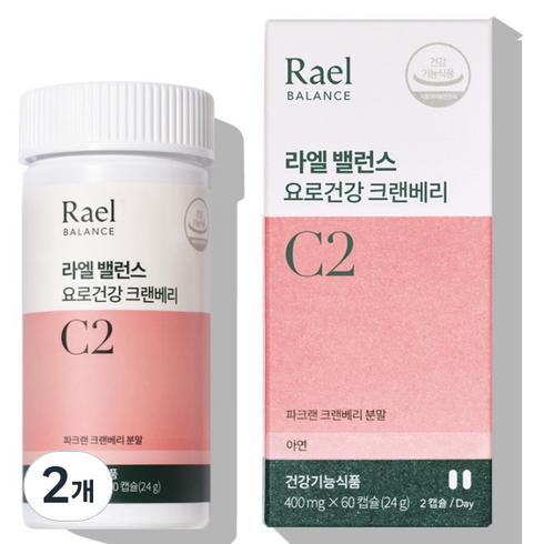 Rael 밸런스 요로건강 크렌베리 24g, 2개, 60정