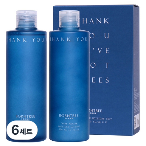 본트리 옴므 퓨어마린 모이스처 스킨 300ml + 로션 300ml 세트, 6세트