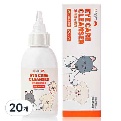 리스펫랩 반려동물 아이케어 눈세정제, 120ml, 20개