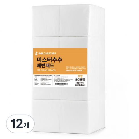 미스터추추 강아지 배변패드 무향 45g, 50개입, 12개