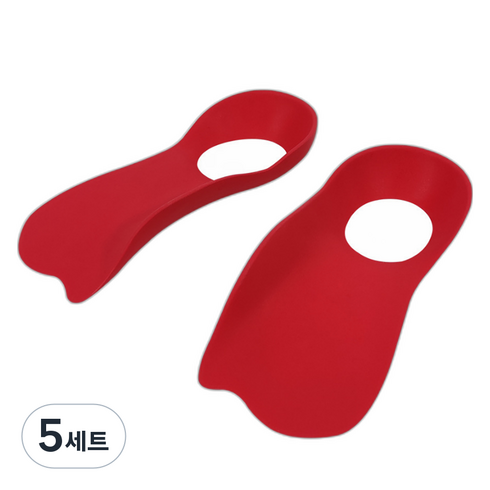 제이케이 남성용 발 서포트 깔창 세트 레드, 5세트