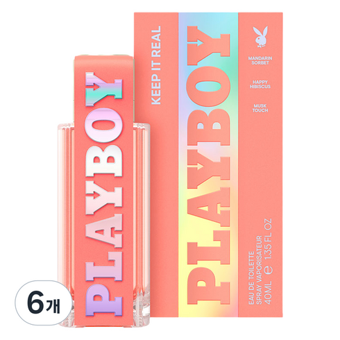 플레이보이 킵 잇 리얼 오드뚜왈렛, 40ml, 6개