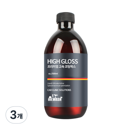 미스터워시 지엠지모터스 프리미엄 케미컬 고속코팅왁스, 500ml, 3개
