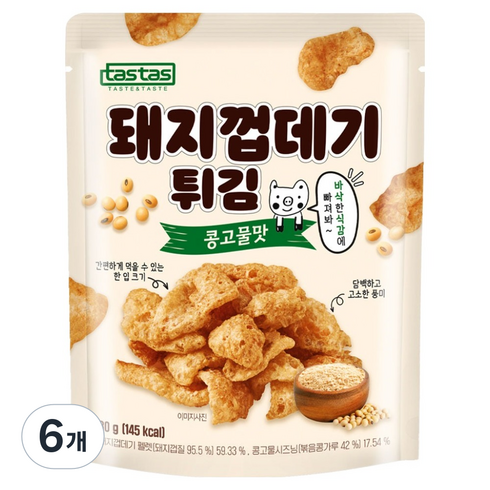 타스타스 돼지껍데기 튀김 콩고물맛, 6개, 30g