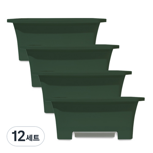 플라팜 베란다 텃밭화분 클래식 28L 4p, 그린, 12세트