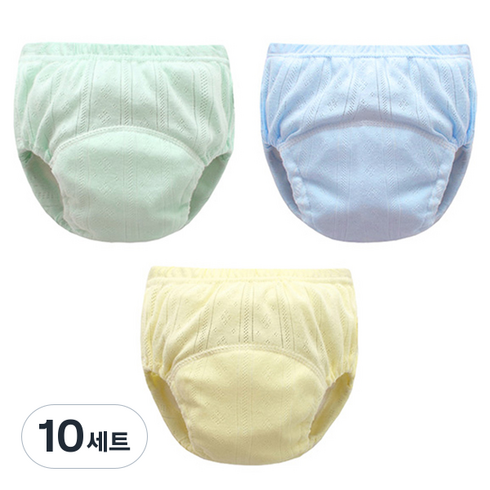 엠케이 남아용 펀칭 단색파스텔 배변훈련팬티 3종 세트, 랜덤발송, 10세트
