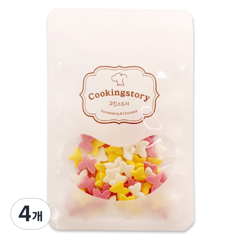 쿠킹스토리 슈가스프링클 버터플라이 빅 나비, 100g, 4개