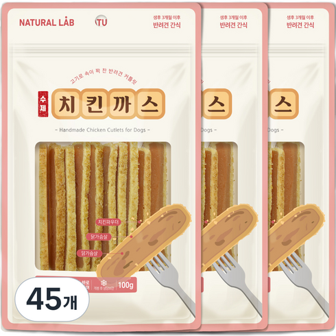 네츄럴랩 커틀릿 강아지 간식, 치킨까스, 100g, 45개