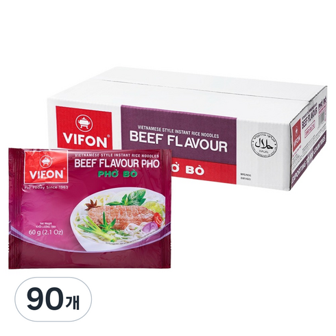 비폰 베트남 쌀국수 포보 소고기향, 60g, 90개