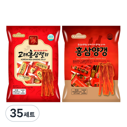 일광제과 홍삼양갱 250g + 고려홍삼젤리 280g, 530g, 35세트