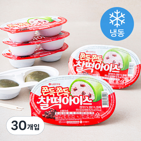 쫀득쫀득 찰떡아이스 (냉동), 90ml, 1개입, 30개