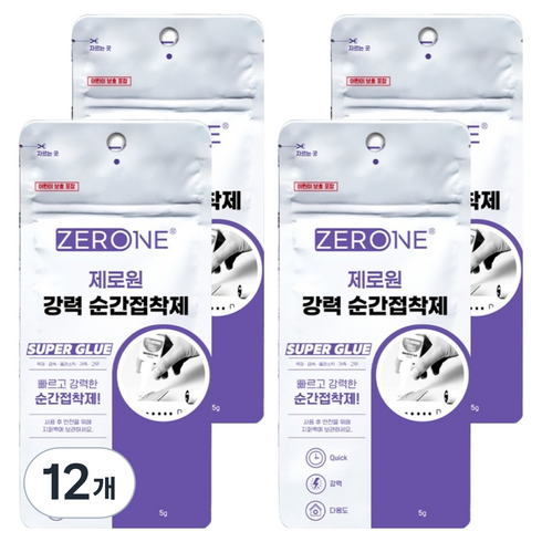 ZERONE 강력 순간접착제 5g, 12개