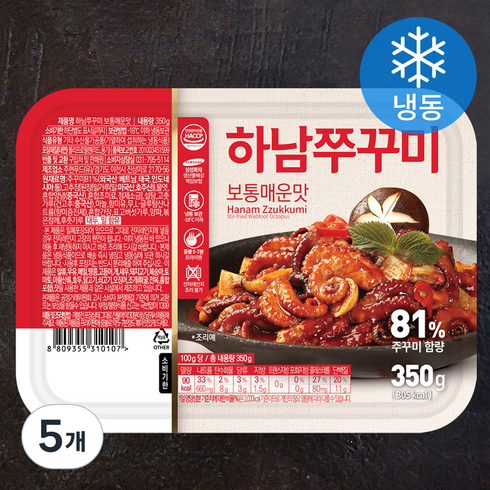 하남쭈꾸미 보통 매운맛 (냉동), 350g, 5개