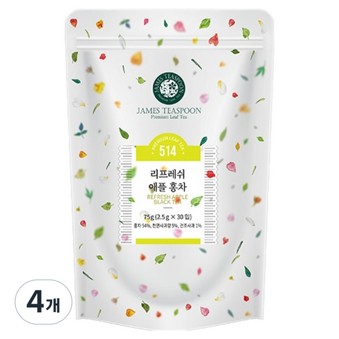 제임스티스푼 리프레쉬 애플 홍차, 2.5g, 4개, 30개입
