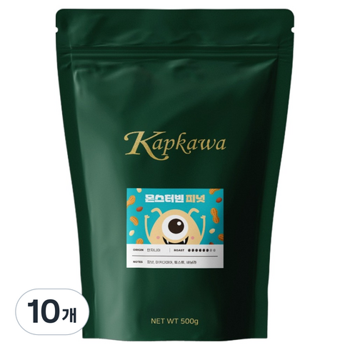 캅카와 몬스터빈 피넛 커피 원두, 에스프레소(고움), 500g, 10개