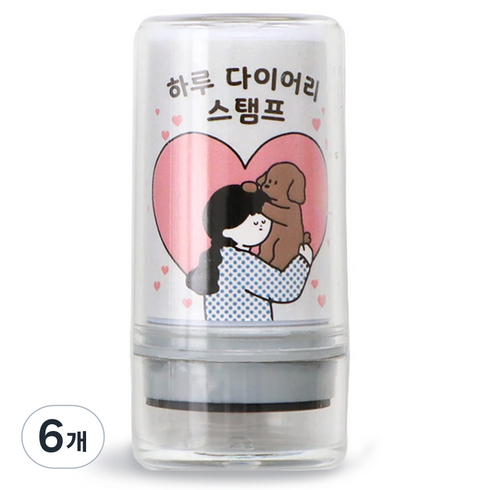 아이코닉 다꾸 칭찬 하루 다이어리 스탬프 10토닥토닥, 검정색, 6개