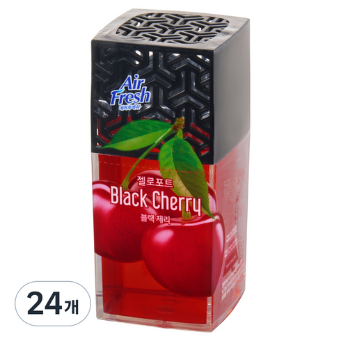 에어후레쉬 젤로포트 실내용 방향제, 120g, 24개, 블랙체리향