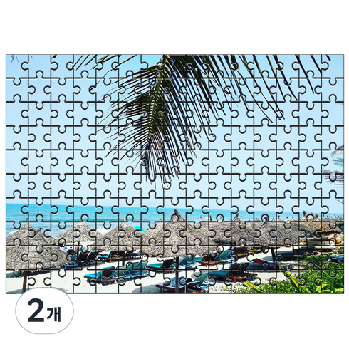 다모아 시험관 직소퍼즐 BEACH, 150피스, 혼합 색상, 2개